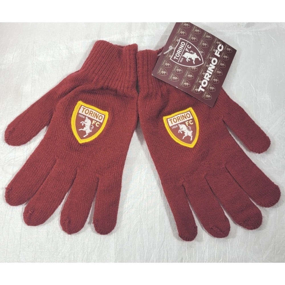 Torino F.C. 100% Polyester Winter Gloves w/ Embroidered Patch - Red
